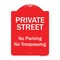 Signmission Private Street No Parking Or Trespassing Heavy-Gauge Aluminum Sign, 24" x 18", RW-1824-9771 A-DES-RW-1824-9771 - alternate 1